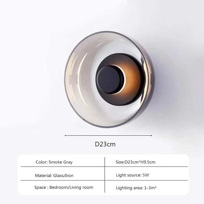 Verthara LED Wall Lamp With Glass Shade - Modern Design - Warm White Light - Iron Construction - Indoor Wall Lights - Decorative Sconces