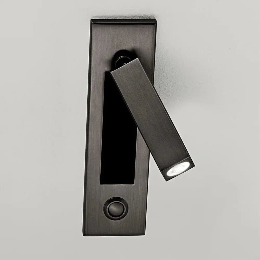 Verthara LED Wall Light Sconce for Bedside Reading – Artistic Aluminum Design with Cree Chip and Push Switch, 3000K/4000K Color Temperature 3000K Warm White / Black Square