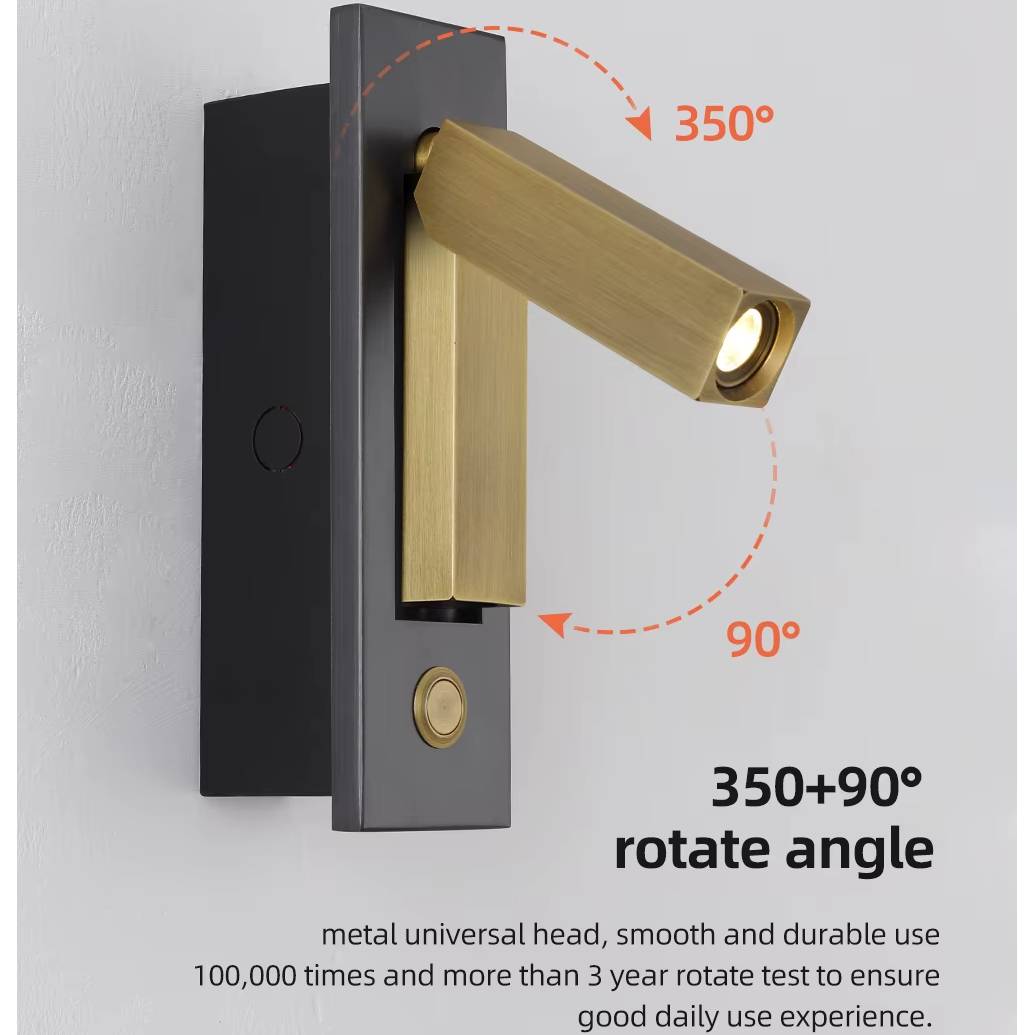 Verthara LED Wall Light Sconce for Bedside Reading – Artistic Aluminum Design with Cree Chip and Push Switch, 3000K/4000K Color Temperature