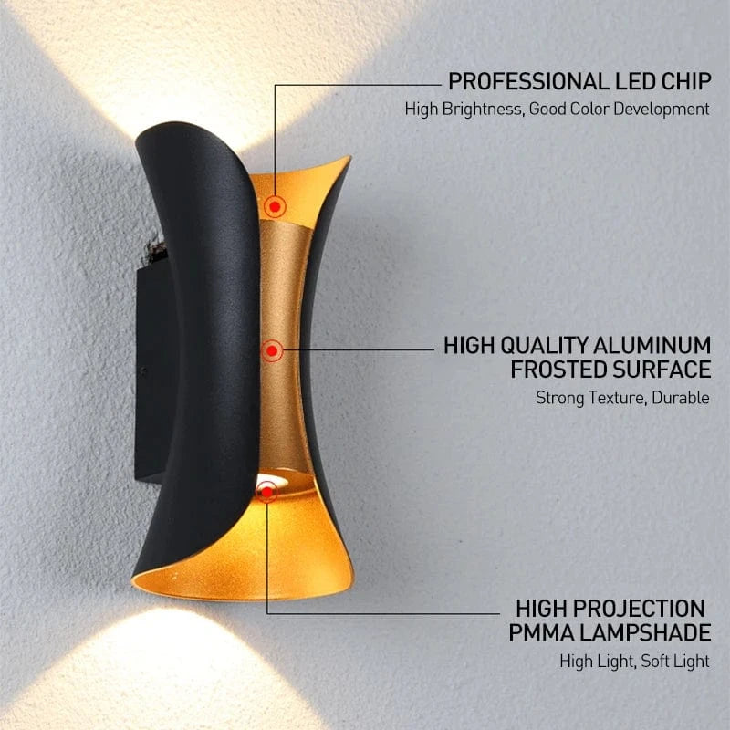 Verthara LED Wall Light With Modern Design – Waterproof - Adjustable Colour Temperature - Aluminium - Indoor/Outdoor Use