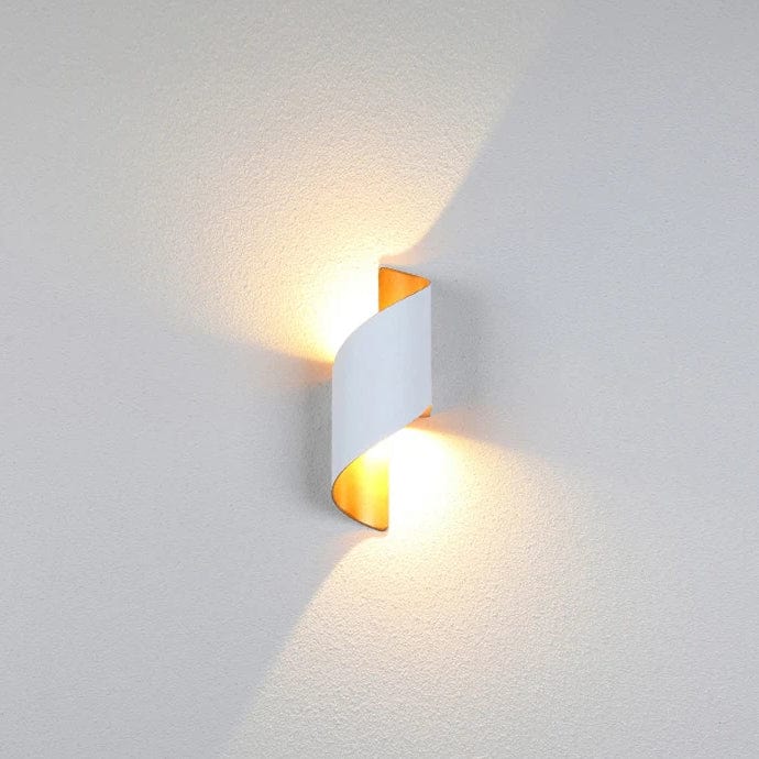 Verthara LED Wall Light With Modern Spiral Design - Waterproof - Indoor/Outdoor Use - 10W - Aluminium Construction - IP65 Rated Natural White 4000K / White and Gold
