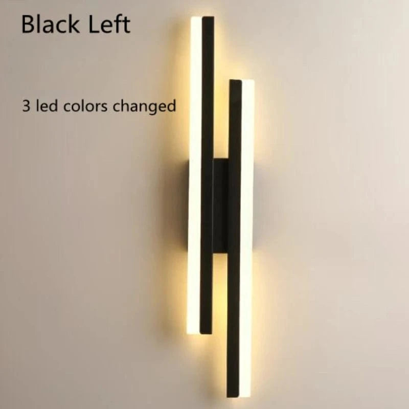 Verthara LED Wall Sconce With Acrylic Lampshade – Indoor Wall Light - Modern Copper Design - Adjustable Colour Temperature - Gold/Black Finish Tri-color / Black left
