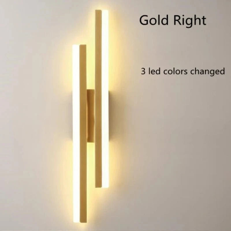 Verthara LED Wall Sconce With Acrylic Lampshade – Indoor Wall Light - Modern Copper Design - Adjustable Colour Temperature - Gold/Black Finish Tri-color / Gold right