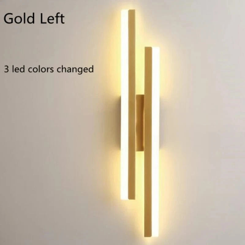 Verthara LED Wall Sconce With Acrylic Lampshade – Indoor Wall Light - Modern Copper Design - Adjustable Colour Temperature - Gold/Black Finish Tri-color / Gold left