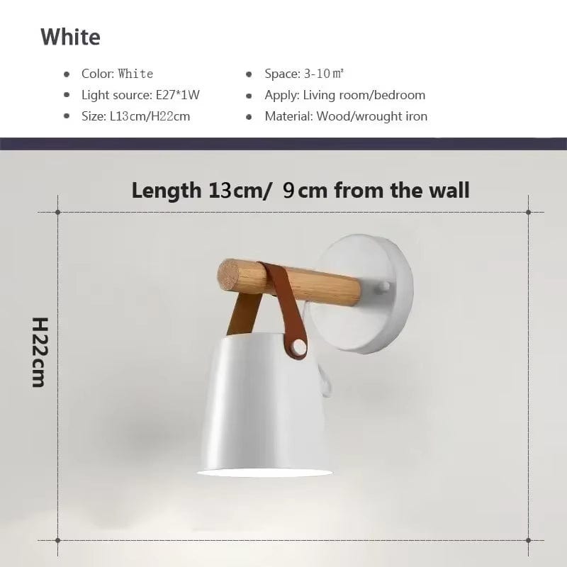 Verthara LED Wall Sconce With Adjustable Light Colour – Nordic Design - Wooden and Iron - Ideal For Indoor Use - Modern Style - Perfect For Bedroom and Living Room
