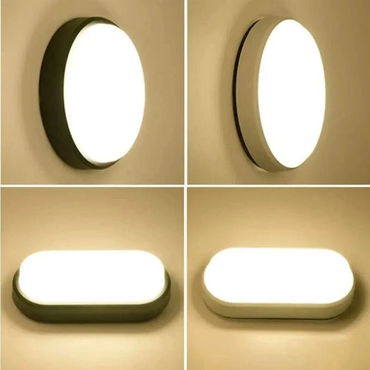 Verthara LED Waterproof Ceiling Light, 16W & 20W Flush Mount Bathroom & Outdoor Ceiling Lamp in Round and Oval Shapes