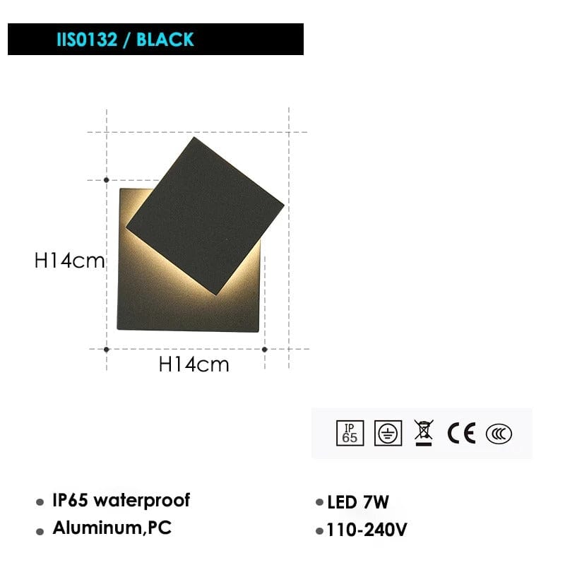 Verthara LED Waterproof Outdoor Wall Lamp with 360° Rotation – Modern Exterior Wall Light for Gardens and Doorways