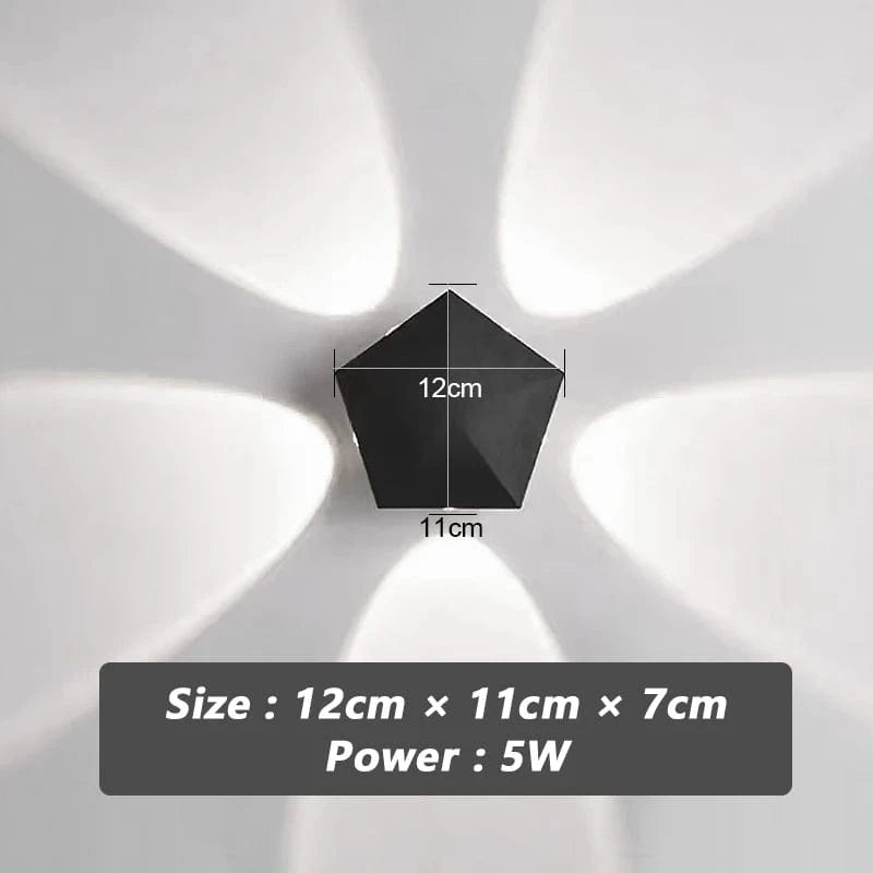 Verthara LED Waterproof Outdoor Wall Light – Black Wall Lamp, 5W/6W, IP65 Rated for Home and Garden