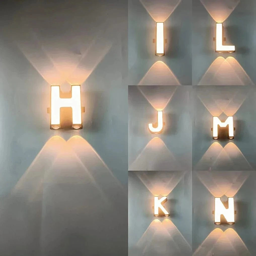 Verthara Letter LED Outdoor Wall Lamp, IP65 Waterproof Wall Lights, Modern Design, 7W Energy Efficient Sconce Lighting with Multiple Color Options