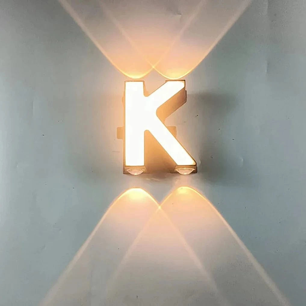 Verthara Letter LED Outdoor Wall Lamp, IP65 Waterproof Wall Lights, Modern Design, 7W Energy Efficient Sconce Lighting with Multiple Color Options