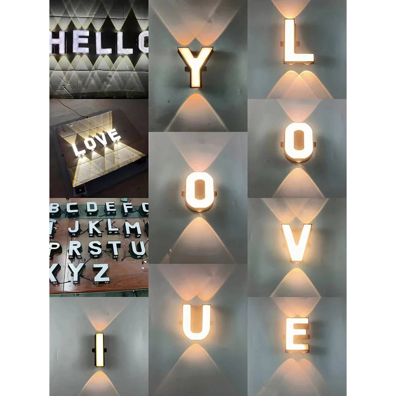 Verthara Letter LED Outdoor Wall Lamp, IP65 Waterproof Wall Lights, Modern Design, 7W Energy Efficient Sconce Lighting with Multiple Color Options