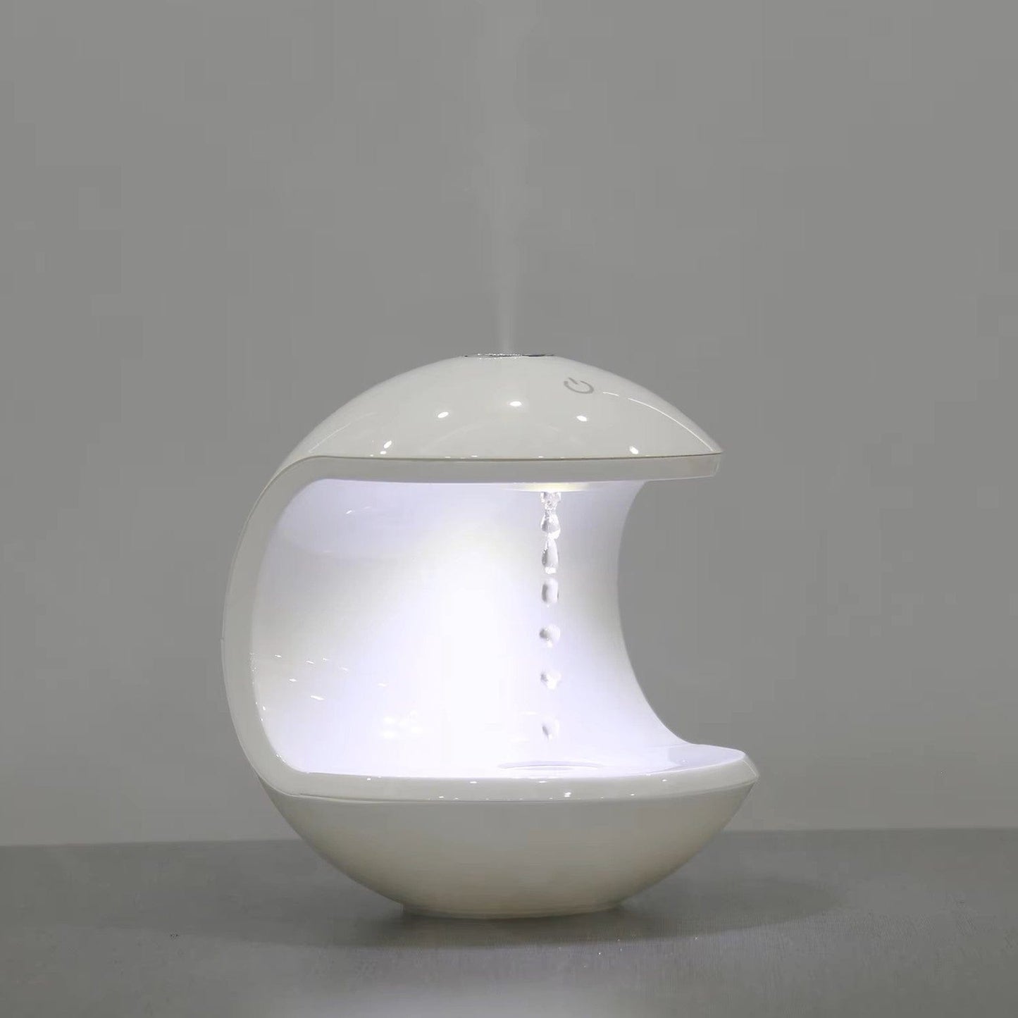 Verthara Levitating Water Droplet Ultrasonic Humidifier with LED Lighting Half Sphere White