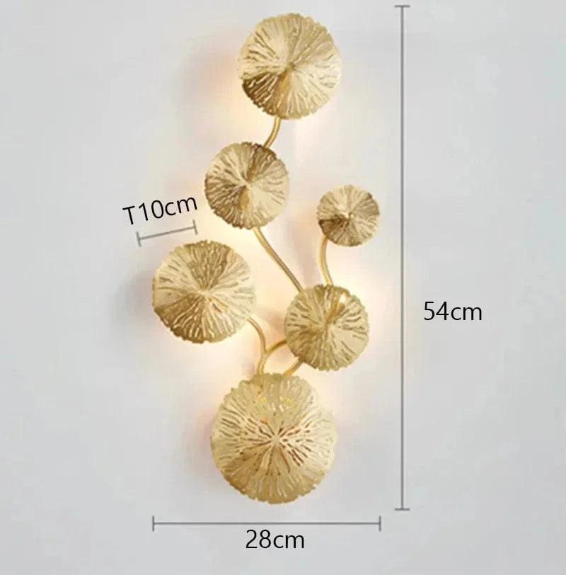 Verthara Lotus Leaf Wall Sconce Lighting – Industrial Retro Wall Lamp in Antique Bronze for Bedroom and Living Room