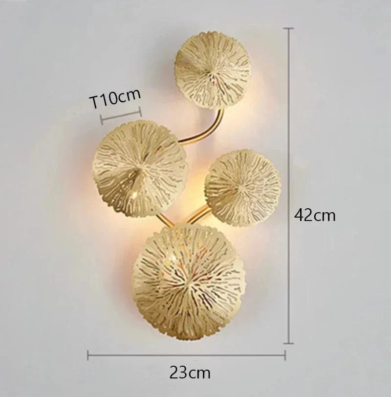 Verthara Lotus Leaf Wall Sconce Lighting – Industrial Retro Wall Lamp in Antique Bronze for Bedroom and Living Room