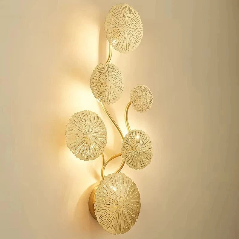 Verthara Lotus Leaf Wall Sconce Lighting – Industrial Retro Wall Lamp in Antique Bronze for Bedroom and Living Room