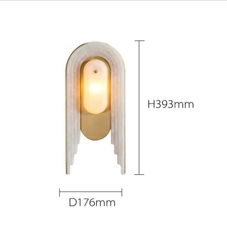 Verthara Luxury Frosted Marble Wall Sconce with G9 LED Bulb – Copper and Gold Finish for Indoor Wall Lights