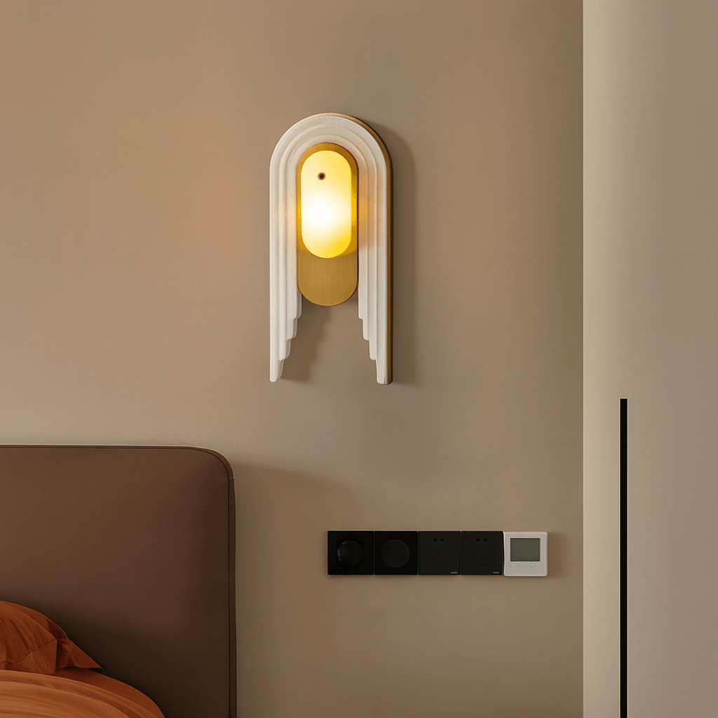 Verthara Luxury Frosted Marble Wall Sconce with G9 LED Bulb – Copper and Gold Finish for Indoor Wall Lights