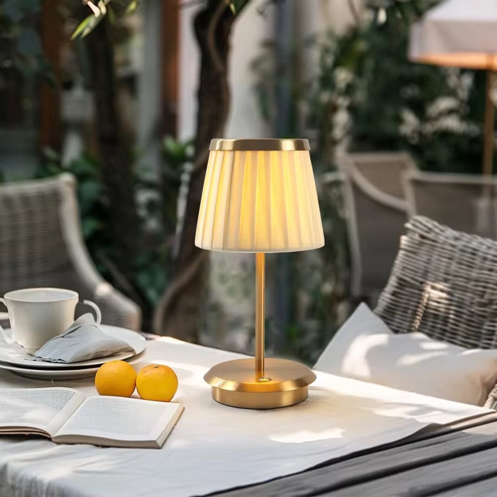 Verthara Luxury Pleated Rechargeable Table Lamp