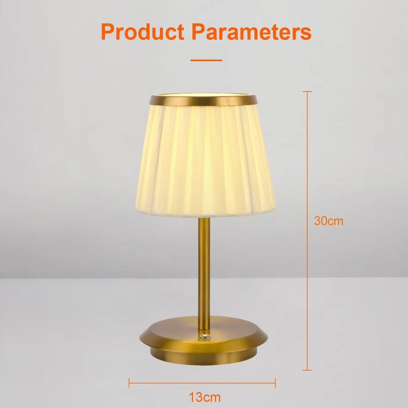 Verthara Luxury Pleated Rechargeable Table Lamp