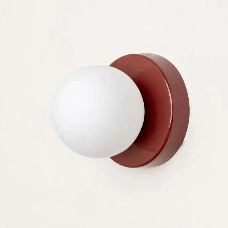 Verthara Macaron Mini Glass Sconce LED Wall Lamp RED / 10cm Glass lampshade