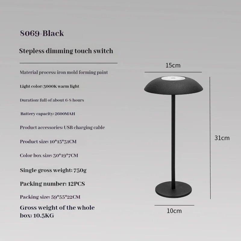 Verthara Matte Elegance Rechargeable Table Lamp