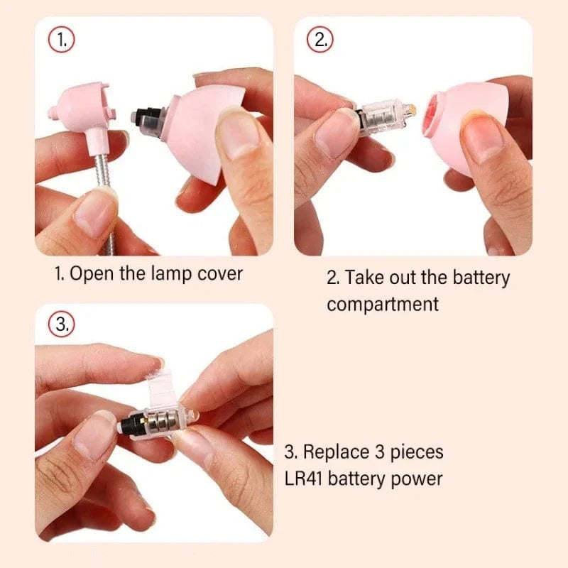 Verthara Mini LED Clip Desk Lamp – Rechargeable Battery Operated Small Table Lamp with Eye Protection for Reading and Study