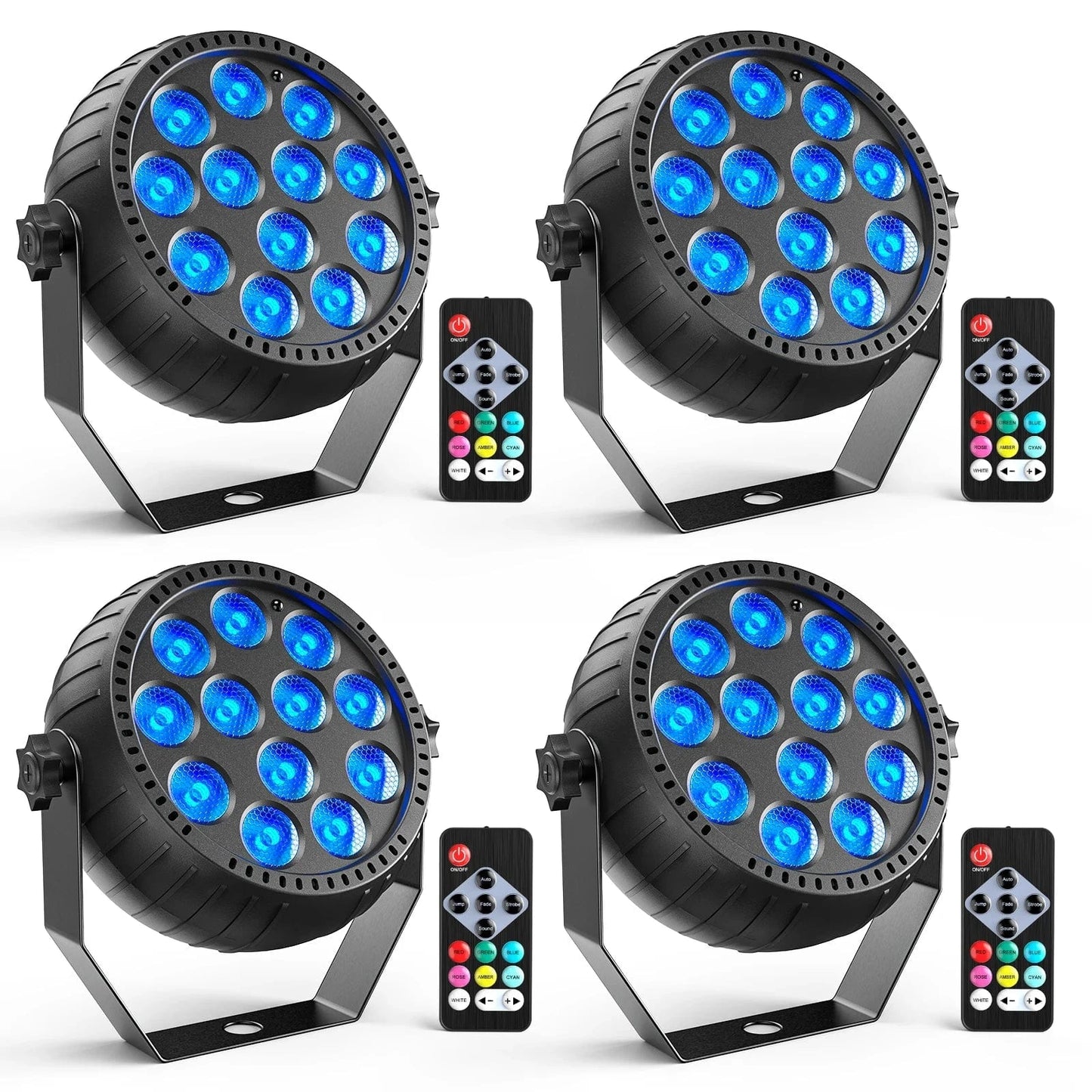 Verthara Mini RGB LED Par Lights for Stage and Concert Lighting – Rechargeable Battery, Voice Control, Ideal for DJ and Party Effects 4 Pcs