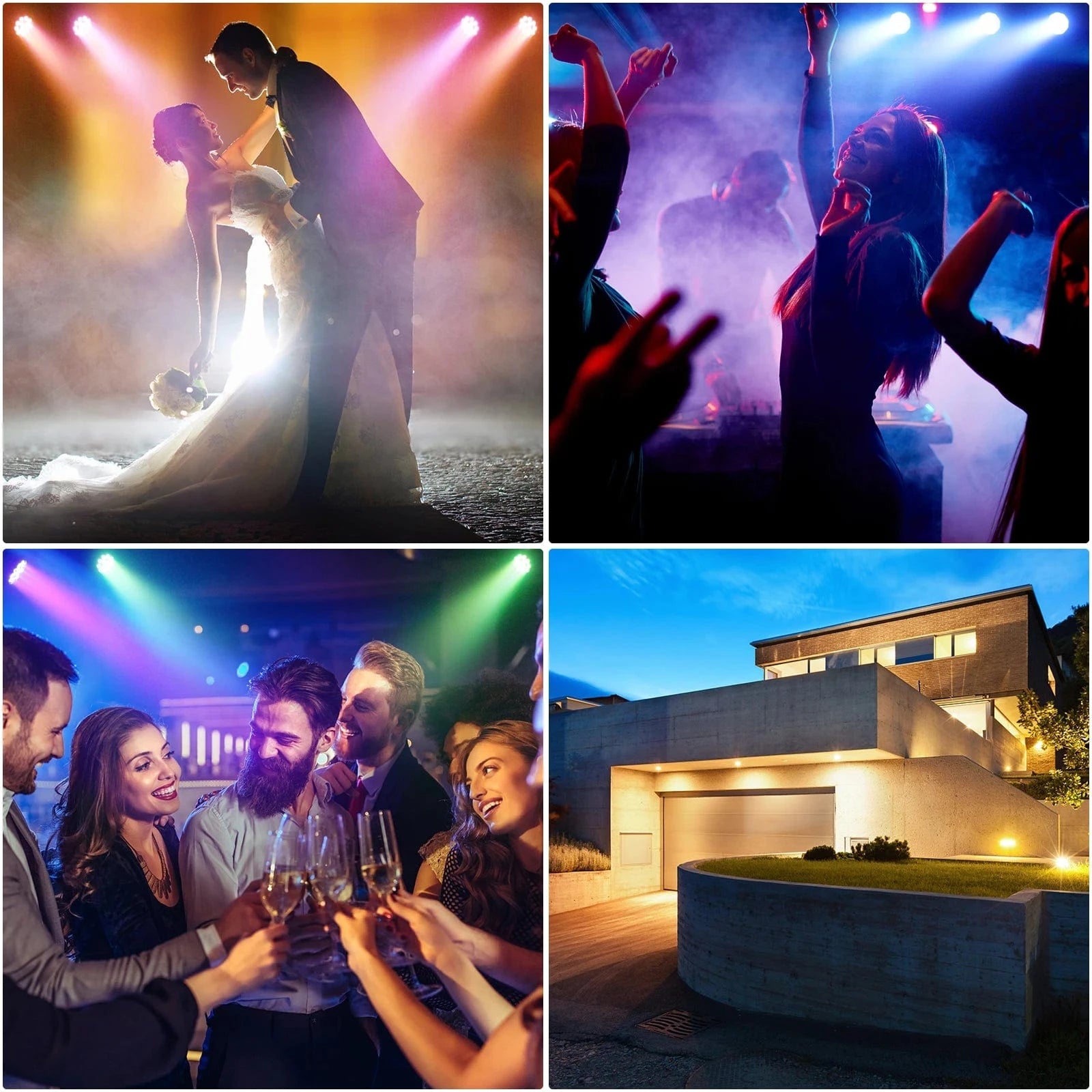 Verthara Mini RGB LED Par Lights for Stage and Concert Lighting – Rechargeable Battery, Voice Control, Ideal for DJ and Party Effects