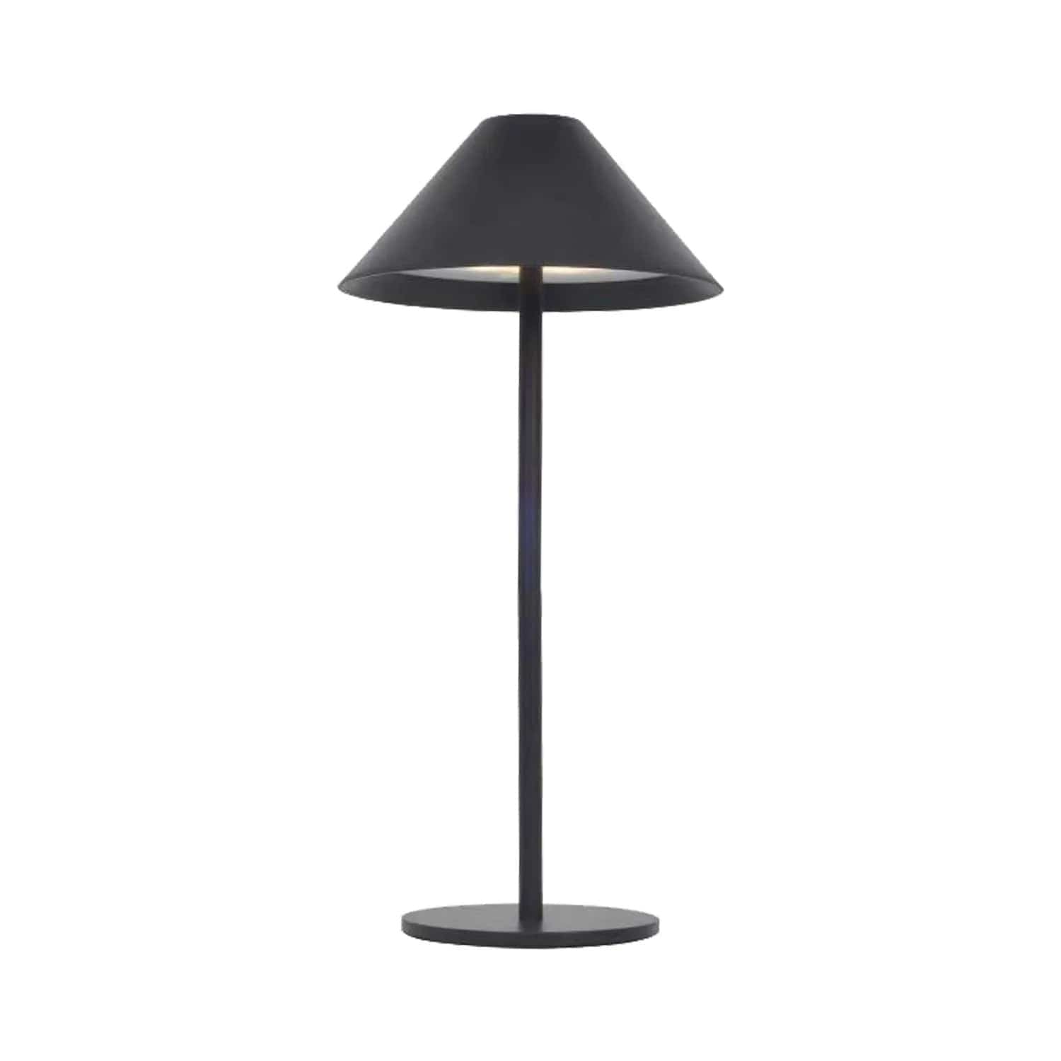 Verthara Minimal Cone Rechargeable Table Lamp Black