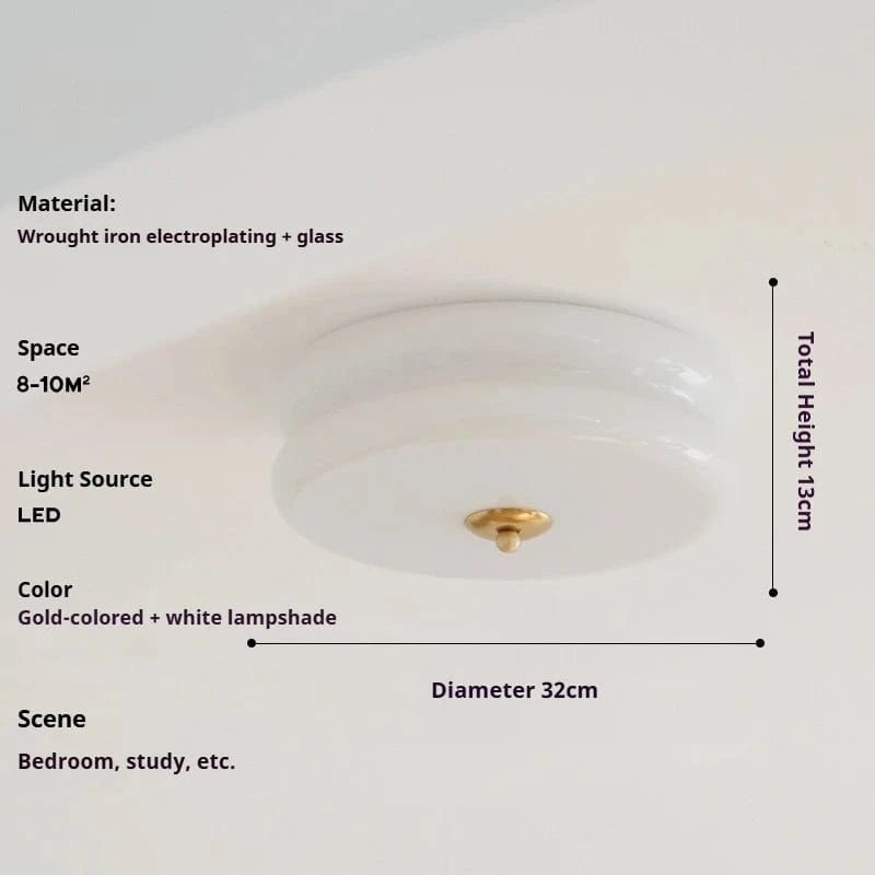 Verthara Minimalist Nordic Flush Mount Ceiling Light – Cream and White LED Ceiling Lamp for Living Room and Bedroom White color Gold