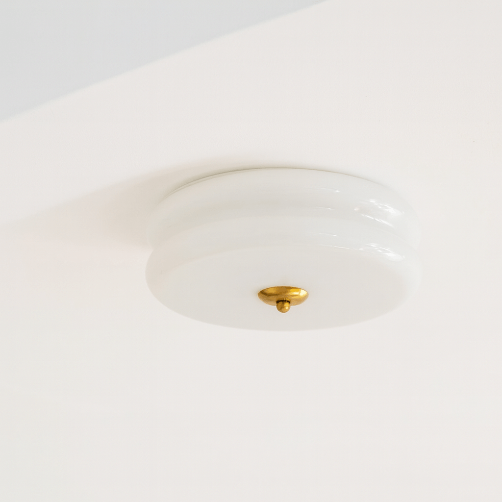Verthara Minimalist Nordic Flush Mount Ceiling Light – Cream and White LED Ceiling Lamp for Living Room and Bedroom White color Gold