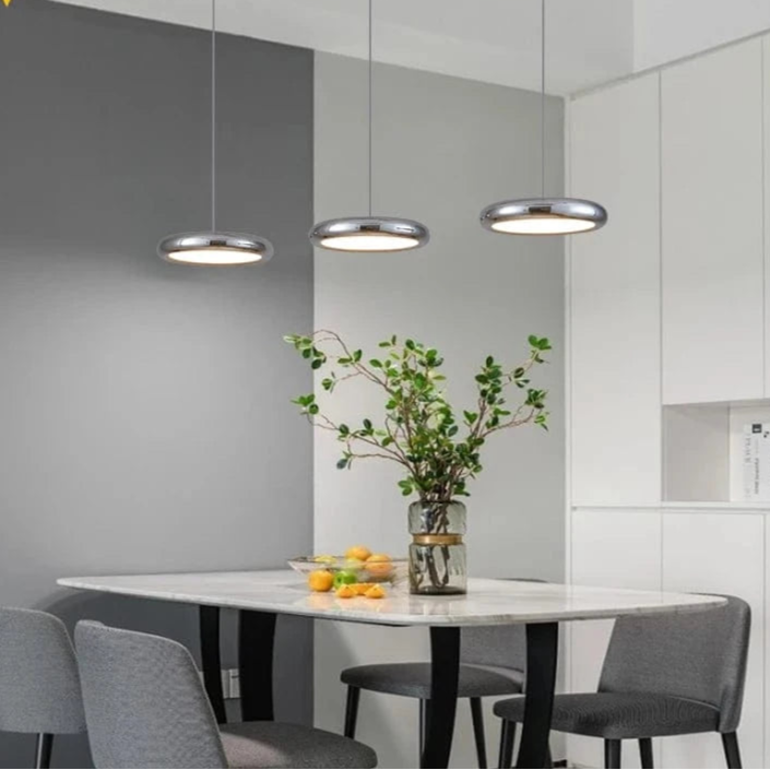 Verthara Minimalist Round Black Pendant Light – Dimmable LED Kitchen Pendant Lighting for Home and Commercial Spaces