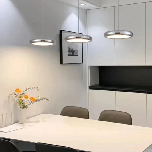 Verthara Minimalist Round Black Pendant Light – Dimmable LED Kitchen Pendant Lighting for Home and Commercial Spaces