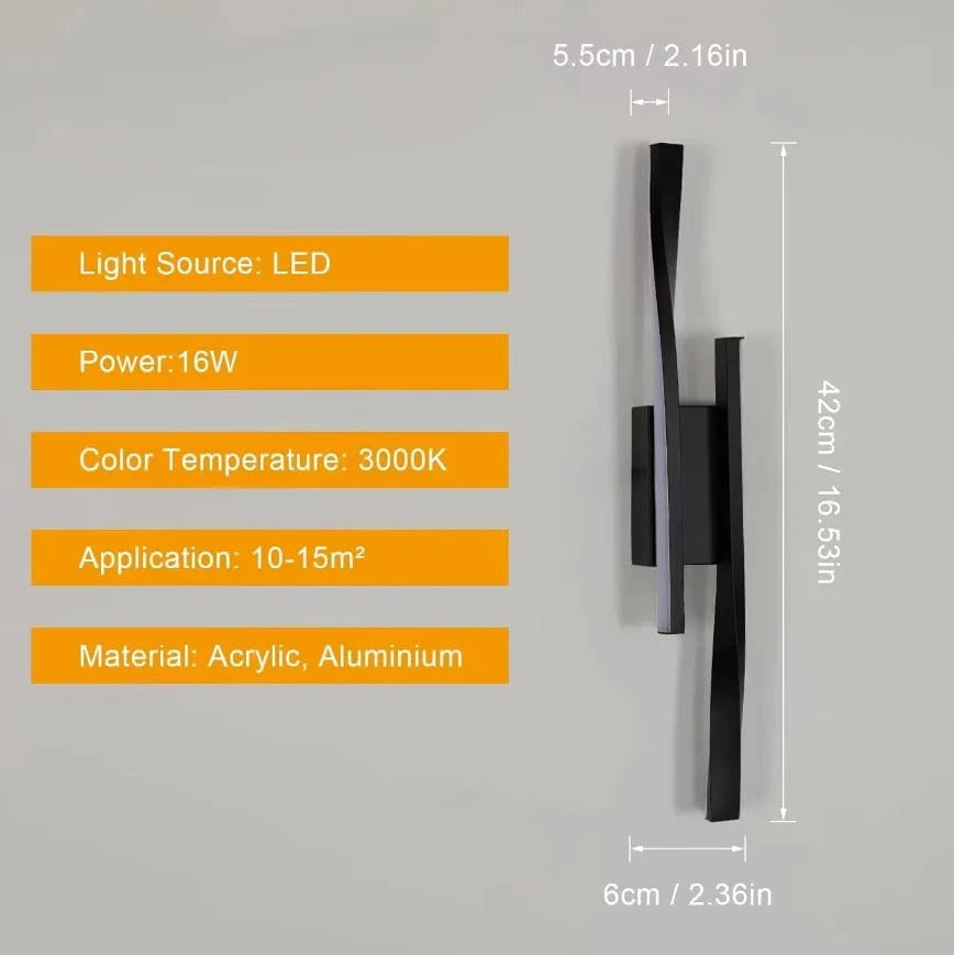 Verthara Modern 16W LED Wall Lamp – Minimalist Indoor Wall Light for Bedroom, Hallway, and Dining Room Sconce