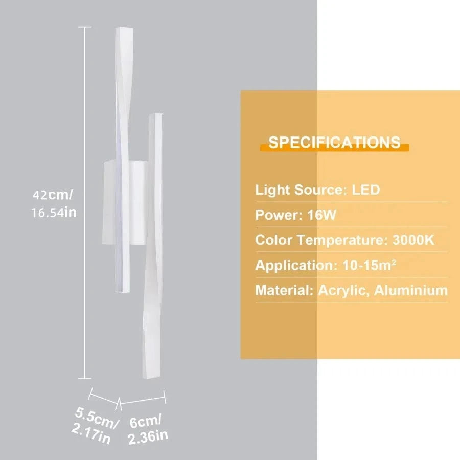 Verthara Modern 16W LED Wall Lamp – Minimalist Indoor Wall Light for Bedroom, Hallway, and Dining Room Sconce