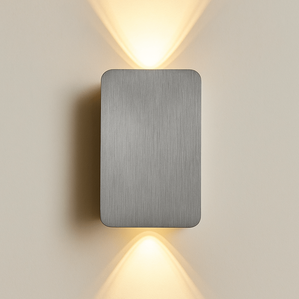 Verthara Modern 6W LED Wall Lamp - Double Head Grey / Cool White