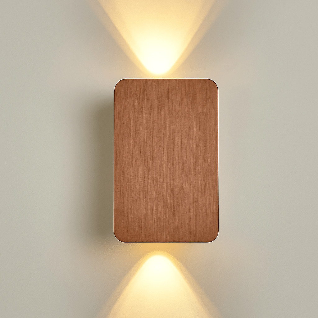 Verthara Modern 6W LED Wall Lamp - Double Head Brown / Cool White