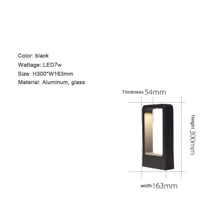 Verthara Modern 7W LED Garden Pillar Light - IP65 Waterproof Outdoor Lamp for Pathways and Courtyards