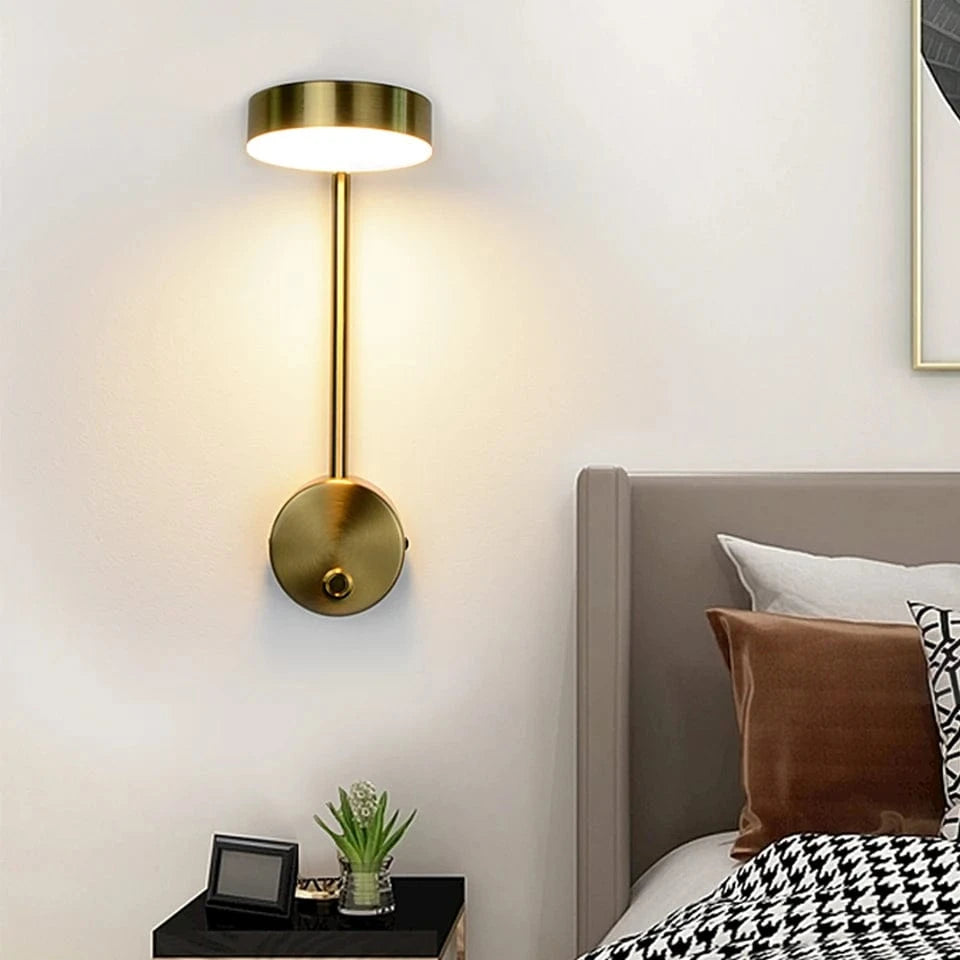 Verthara Modern 9W LED Wall Lamp with Built-in Switch – Minimalist Wall Lights and Sconce for Bedroom and Indoor Use