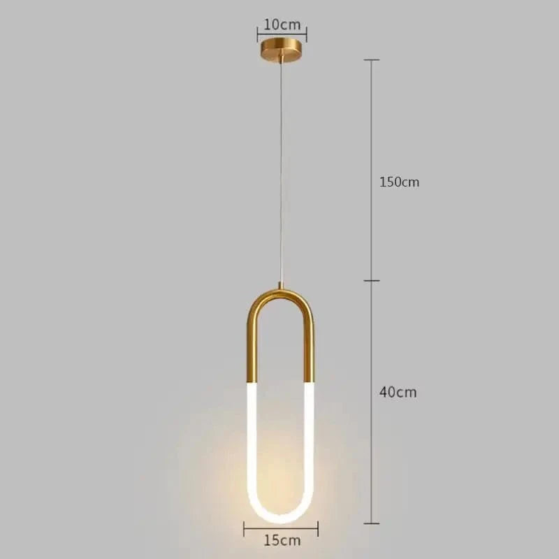 Verthara Modern Adjustable Black Pendant Light – Sleek LED Hanging Light Fixture for Living Room and Bedroom Decor Brass 40cm 1head / Cold White