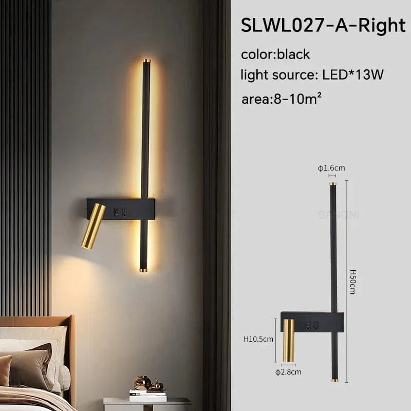 Verthara Modern Adjustable LED Wall Sconce - Stylish Energy-Efficient Wall Light for Bedroom and Living Room