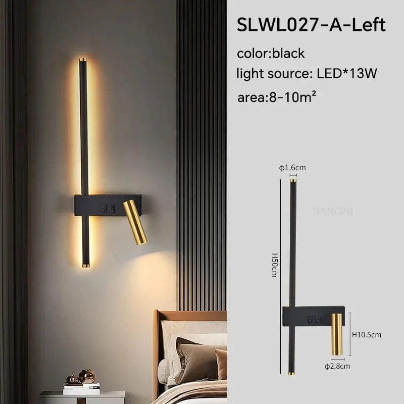 Verthara Modern Adjustable LED Wall Sconce - Stylish Energy-Efficient Wall Light for Bedroom and Living Room