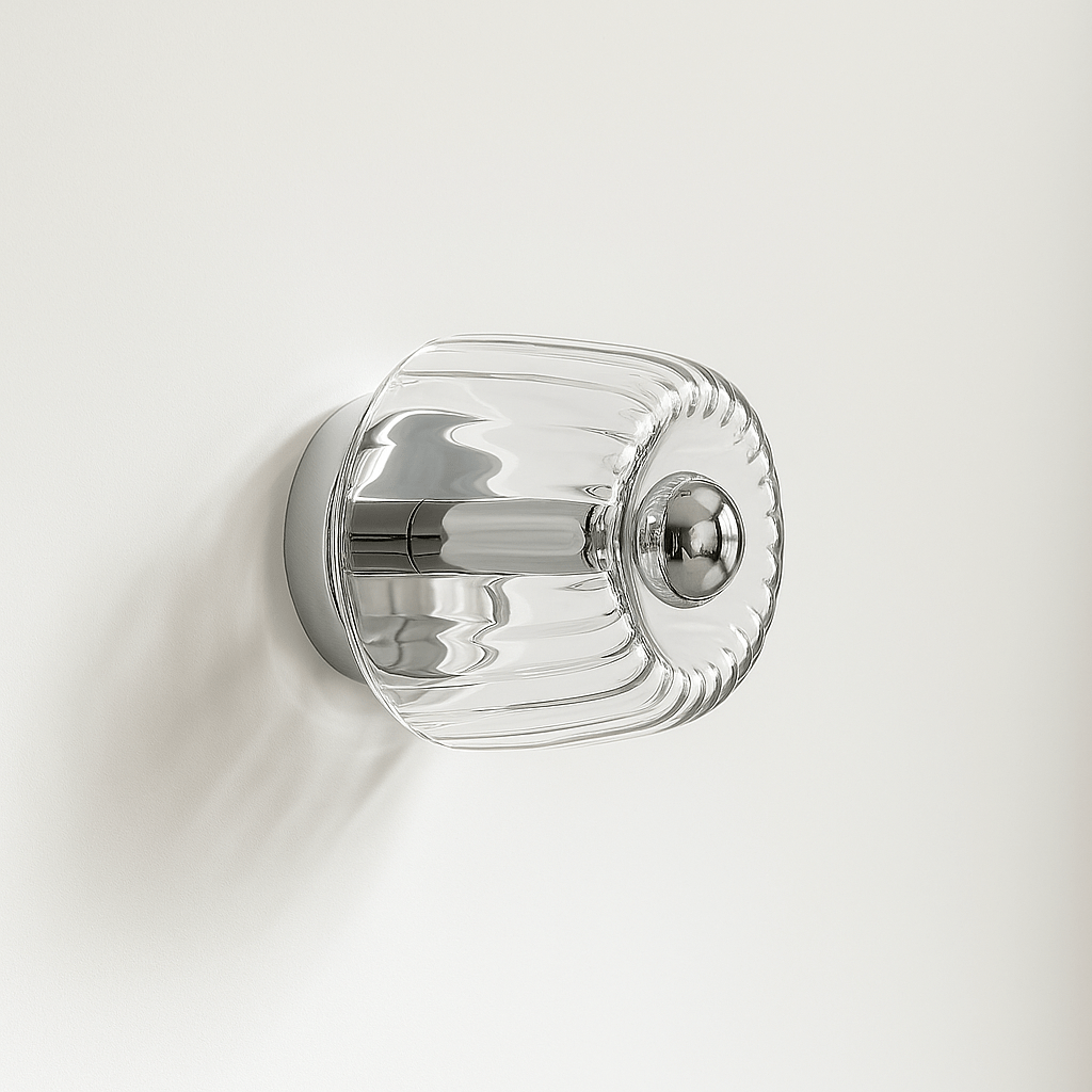 Verthara Modern Bauhaus Glass Wall Lamp Chrome / Warm White (2700-3500K)