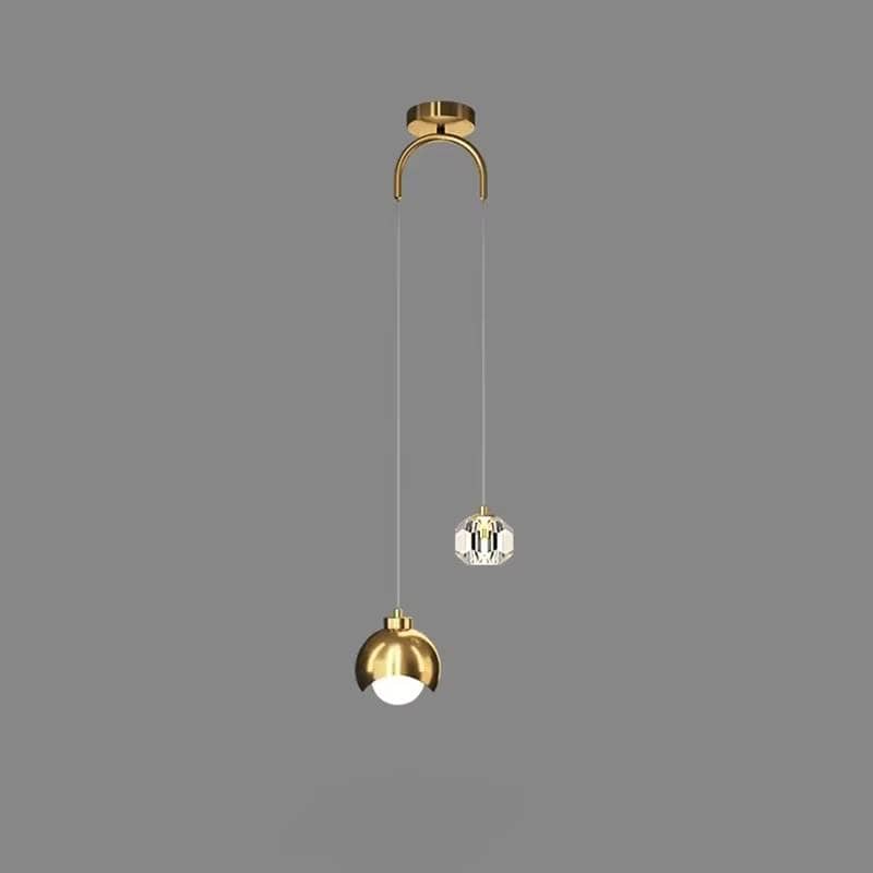 Verthara Modern Black Crystal Pendant Light – Elegant Hanging Lamp for Bedroom and Living Room Decor A Style-Gold / Warm light