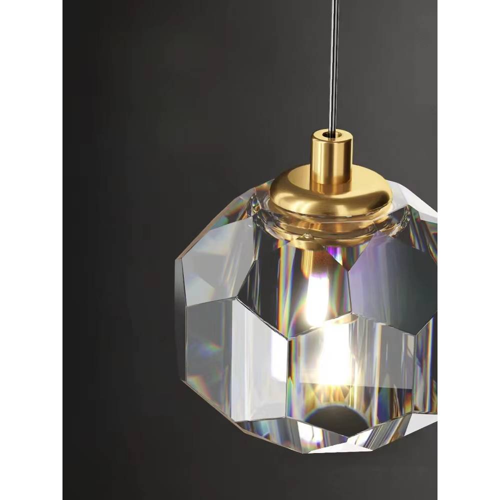 Verthara Modern Black Crystal Pendant Light – Elegant Hanging Lamp for Bedroom and Living Room Decor