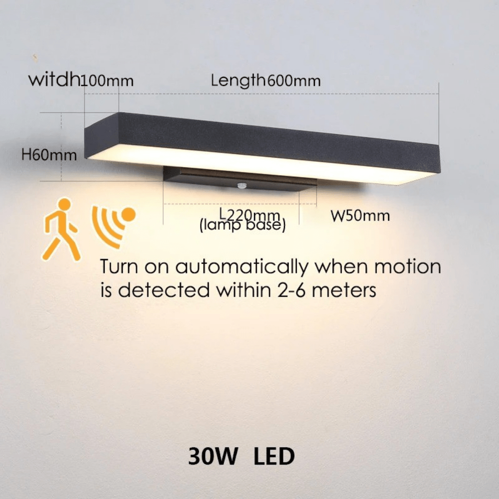 Verthara Modern Black LED Outdoor Wall Lights with Motion Sensor and Dusk-to-Dawn Feature - Weather-Resistant Sconce for Entryway and Garage