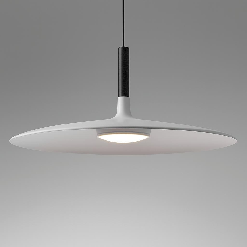 Verthara Modern Black Pendant Light – Nordic UFO Hanging Light for Kitchen and Dining Room, LED Ceiling Fixture White / Cold White