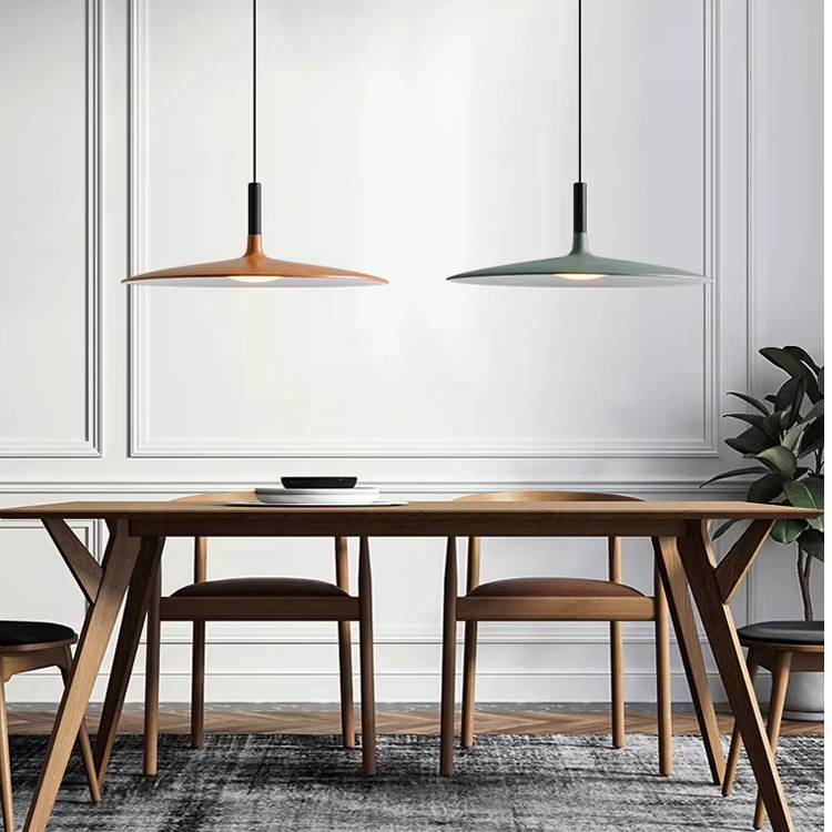 Verthara Modern Black Pendant Light – Nordic UFO Hanging Light for Kitchen and Dining Room, LED Ceiling Fixture