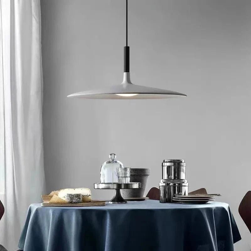 Verthara Modern Black Pendant Light – Nordic UFO Hanging Light for Kitchen and Dining Room, LED Ceiling Fixture