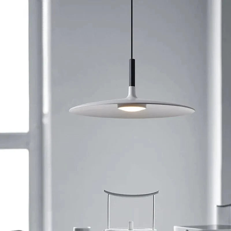 Verthara Modern Black Pendant Light – Nordic UFO Hanging Light for Kitchen and Dining Room, LED Ceiling Fixture